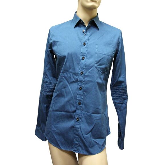 Gucci Men's Skinny Greenish Blue Cotton Dress Shirt (G 41 / US 16)